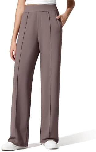 G4Free ShiftReady Women's Yoga Dress Pants with Pockets Wide Leg ...