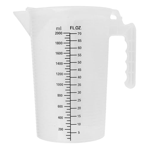 Vaso medidor plástico transparente 2000 ml con tapa miniatura 1