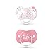 Suavinex, 307407 Lot de 2 tétines avec tétine symétrique en silicone SX Pro, pour enfants à partir de 18 mois et plus, rose