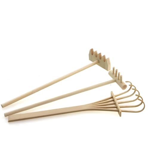 Set de 3 Mini Rastrillos Zen de Bambú para Jardín Decorativo miniatura 4