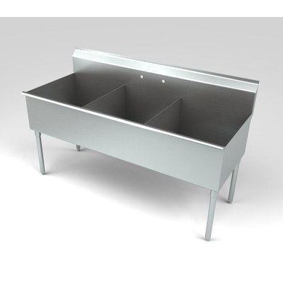 Deluxe Non NSF 57" x 25" Triple Service Sink