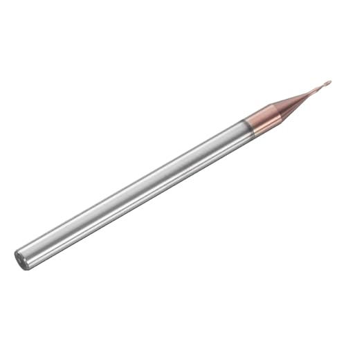 Image of HARFINGTON Ball Nose End Mill 2 Flute 0.0240 inch Diameter 1 /8 inch Shank Tungsten Carbide Uncoated Spiral CNC Router Bits 0.072 inch Cutting Length Single End Ball for Carving Engraving Grinding