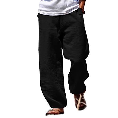 Pantalon de plage homme coton et lin contre la chaleur en taille 3XL