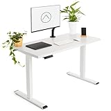 Tablakala - Escritorio Elevable Eléctrico | Tablero 120x60 cm Blanco | Patas Blancas | Ajustable en Altura 71-121 cm | Standing Desk Ergonómico, Mesa Elevable