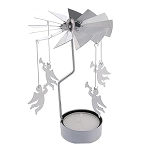 Draaiende kaarshouder metalen roterende kaarsenstandaard decoratie waxinelichthouder engel Home Decor