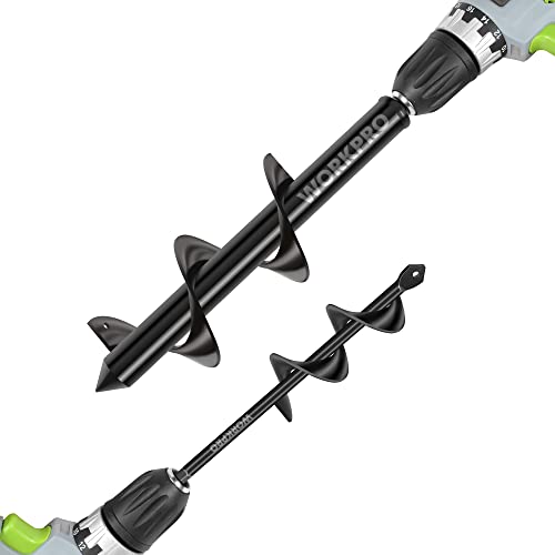 WORKPRO Auger Drill Bit Set with Hex Drive 2-Piece, Garden Post Hole Digger for Planting Bulbs Seedlings, 4x22cm 8x30cm 8 WORKPRO Auger Drill Bit Set with Hex Drive 2-Piece, Garden Post Hole Digger for Planting Bulbs Seedlings, 4x22cm 8x30cm - Image 8