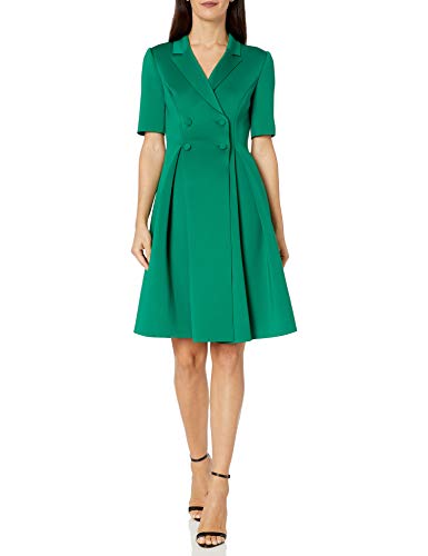 Badgley Mischka Women's Short Sleeve Scuba Dress, Green, 14