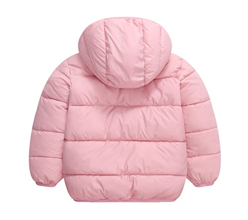 Image of Happy Cherry Boys Girls Winter Thick Jacket Warm Fleece Fur Lining Zipper Hooded Windproof Coat Outwear for 1-7 Years