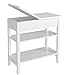 Mesa Auxiliar para Sofá de Salón con Estantes para Almacenamiento Mesita Lateral con Compartimiento de Tapa Mesita de Café de Madera Color Blanco 60 x 30 x 60 cm