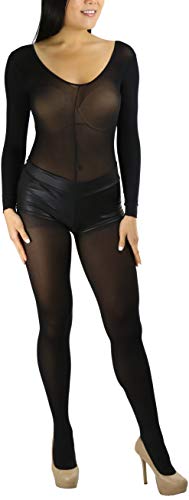 Image of ToBeInStyle Women's Long Sleeve Bodystocking Bodysuit Lingerie Regular & Plus Sizes