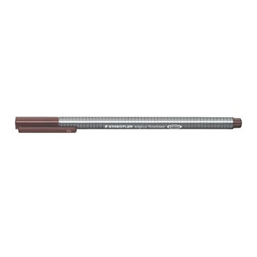 Staedtler Pack of 3 Triplus Fineliner Pens –Line 0.3 mm, Van Dyke Brown