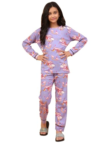 Image of Ninos Dreams Cotton Girls Full Sleeves Coord Set ! Night Suit for Girls ! Tshirt with Jogger Set