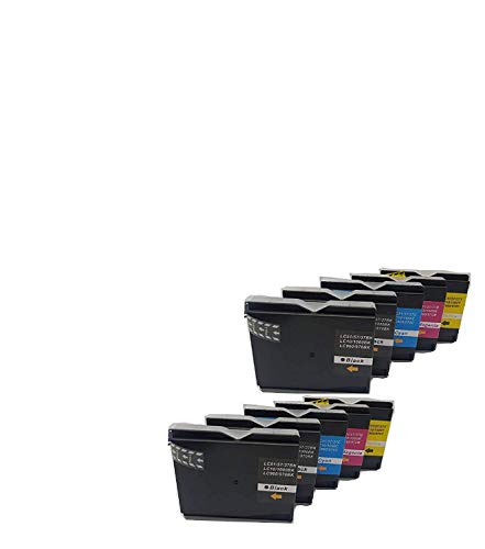 Skynew 10 Druckerpatronen Ersatz für Brother LC960 LC970 LC1000 für Brother DCP - 130C 135C 150C 155C 330C 350C 540CN 560CN 750CW 770CW MFC - 230C 235C 440CN 465CN 660CN 4*BK 2*C 2*M 2*Y