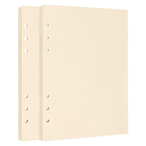 Papier rechargeable A5 pour classeur 6 anneaux avec feuilles pointillés