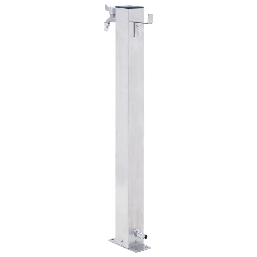 Tidyard Colonne à Eau de Jardin avec Robinet Colonne d’Eau en Acier Inoxydable 60 cm carré
