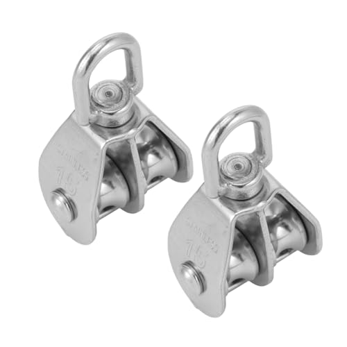 Zerodeko Heavy Duty Double Wheel Swivel Rigging Lifting Wheel Stainless Steel Pulley Block Industrial Lifting Equipment