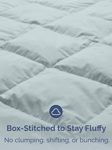 Image of Full Size, Navy Blue /SkyBlue Alternative Down Comforter - Warm, Lightweight & Breathable Hotel Quality Bedding Set for Men, Women, Kids & Teens - All Season Cooling Microfiber Duvet Insert Comforter