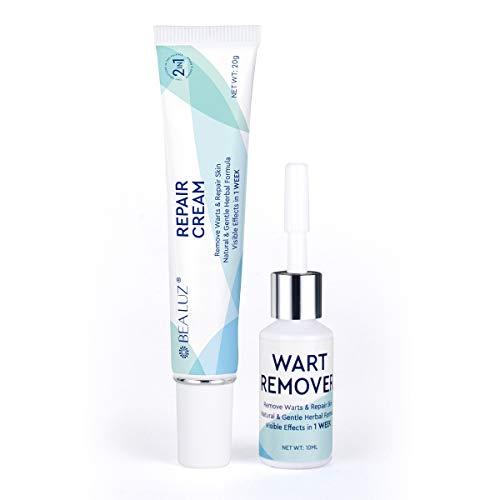 Natural Liquid Wart Remover by BEALUZ: Maximum Strength, Easy & Quick Results for Plantar, Common, Genital Warts