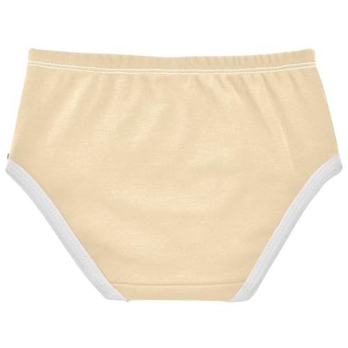 Joisal Pale Yellow Beige Girl Panties Cute Girls Underwear Toddlers Cotton Artistic Briefs Girls Undies 2t2