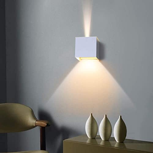 NEXT LIFE Modern Up and Down Wall Light Lamp for Indoor Mount Sconce Pathway Staircase Bedroom Corridor Reading Living Room Balcony Home Lighting Fixture Decor (White)