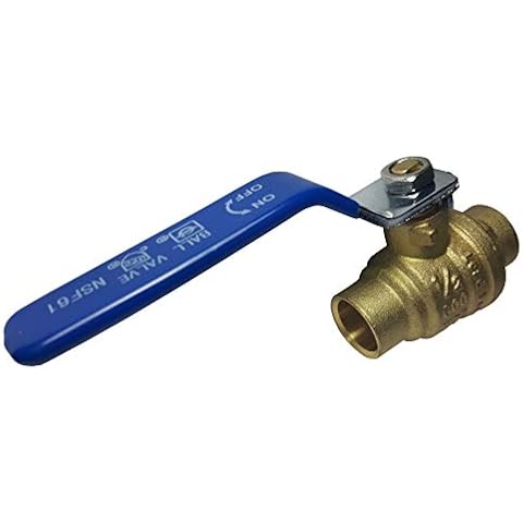 1 Piece XFITTING 1/2" Sweat Brass Full Port Shut Off Ball Valve 600 WOG (Water Oil and Gas), 26-1-1=1 Cover
