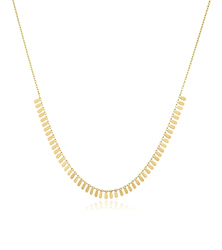 Jewelry Atelier Gold Filled Cleopatra Necklace Collection – 14K Yellow Gold Filled Half Collar Style Cleopatra Chain Necklace For Women (With Extension/Adjustable Chain) #TOP20