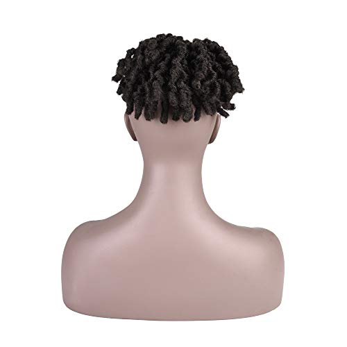 6 Packs 4 inch Short Afro Soft Synthetic Dreadlocks Wavy Faux Locs Crochet Hair Twist Braids Hair Extension (4#)