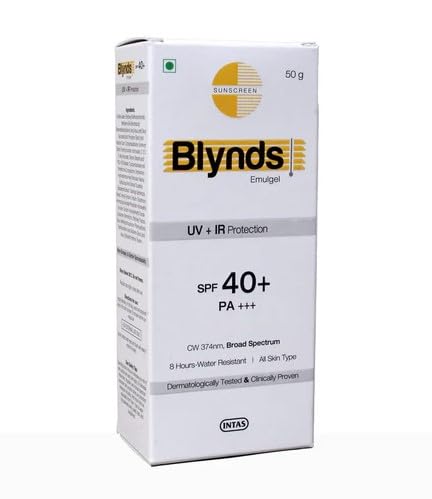 Image of Blynds Emulgel Sunscreen SPF 40+ PA+++ UV+IR Protection & Water-Resistant For All Skin Types pack of 1