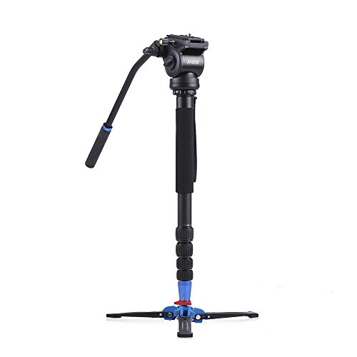 Andoer 67.7inch/172cm Pro Video Photography Aluminum Alloy Monopod Camera Stand with Fluid Draft