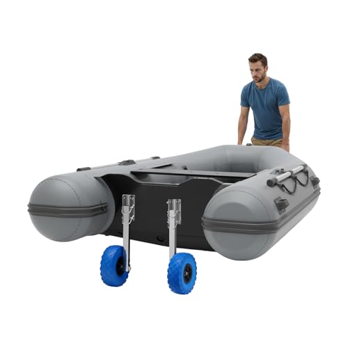 FROPIJ Slipräder Schlauchboot & Heckräder Edelstahl bis 150kg - Schlauchbooträder mit 25cm Reifen, Robust - Transporträder und Bootsräder für Schlauchboote, Anhänger, Wassersport