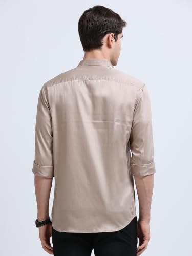 Image of Miraan Men's Satin Long Sleeve Casual Shirt (GASATIN)