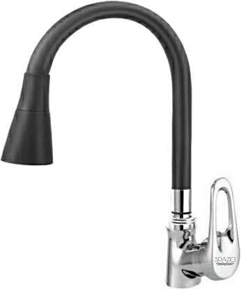 SPAZIO Hexa Flexible Brass Swan Neck Flxo Play with 360 Degree Flexible Silicon Hose & Dual Flow Pattern, Hot/Cold Water for Kitchen Sink, Wash Basin Faucets Taps Chrome Finish Silver Plated (B09H7D91GT) Amazon Price History, Amazon Price Tracker