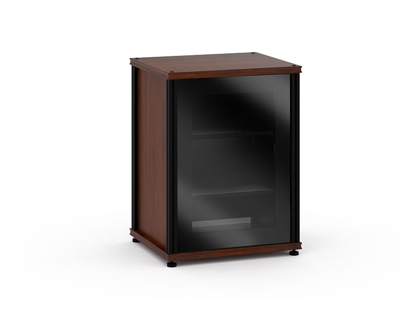 Salamander DesignsSynergy Model 303, Single-Width AV Cabinet, Dark Walnut/Black Glass with Black Posts