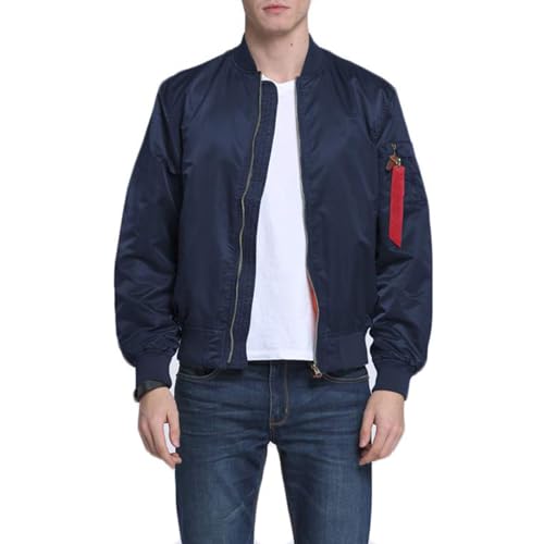 Image of CORIRESHA Mens NASA Embroidery Badge Slim Fit Bomber Jackets Zipper Windbreaker