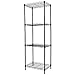 YOHKOH 4-Tier Wire Shelving Unit Metal Storage Rack Adjustable Organizer Perfect for Pantry Laundry Bathroom Kitchen Closet Organization (Black)