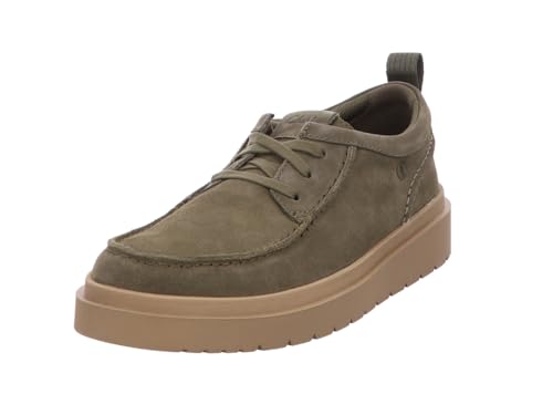 Clarks Herren Polden Moc Derby, Olive Suede, 45 EU