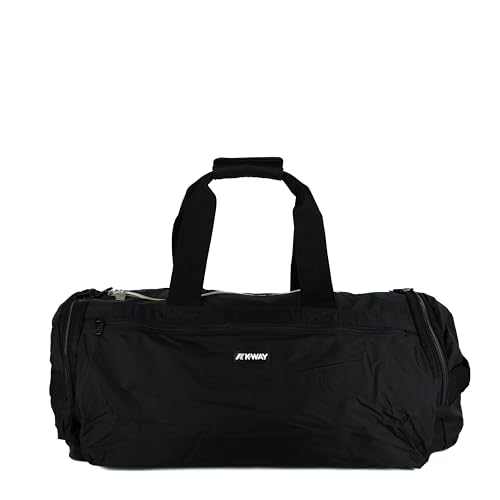 K-Way Sac de voyage noir 32 cm x 55 cm x 32 cm en nylon, imperméable, fermeture éclair, poignée web, convertible