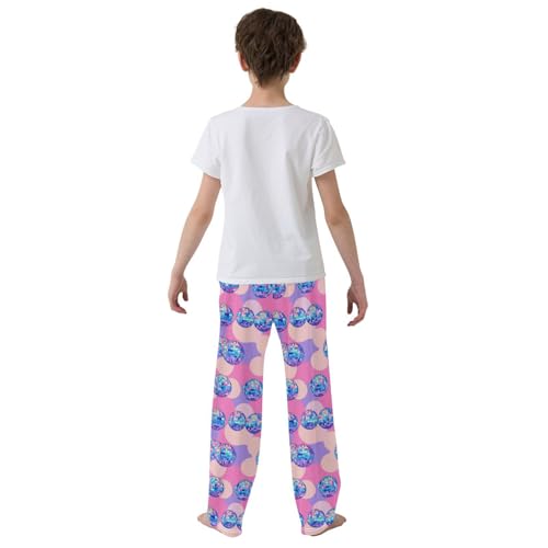 Pajama Bottoms, Blue Mirror Disco Ball Sleeping Pant Lounge Wear Pajamas Long Pants Sleepwear Pjs3