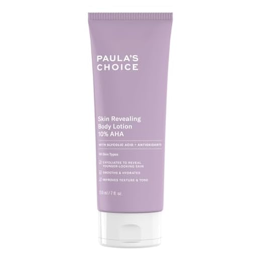 Paula's Choice Locion Corporal 10% AHA - Crema Exfoliante Logre un Piel Suave, Tersa & Uniforme - con Ácido Glicolico & Manteca de Karite - Todos Tipos de Piel - 210 ml