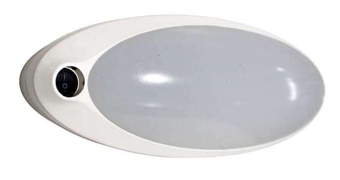 Generic Jupiter Lighting 12V LED RV Ceiling Dome Light, RV Interior Light for Trailer Camper w/Switch, Neutral White 4200k w/Frosted Lens (07-004NW, Double w/Switch, White Base, 07-004NW)