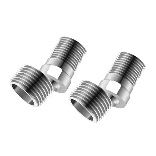 RGYBAO Edelstahl-Duscharmatur-Adapter, 360 Grad verstellbar, abgewinkelt, gebogen, verlängert, abgewinkelt, Duschkopf-Eckgelenk