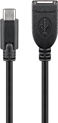 goobay 55470 USB-C to USB 2.0 A extension cable - allows you to connect a USB A cable to the USB-C socket of your device, 0.2 m