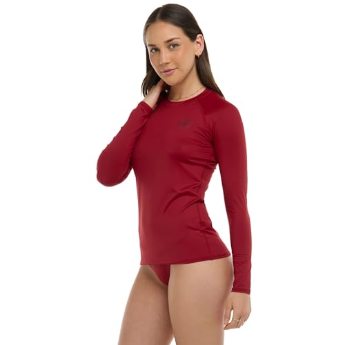 Image of Body Glove Womens Smoothies Sleek Solid Long Sleeve Rashguard with UPF 50+