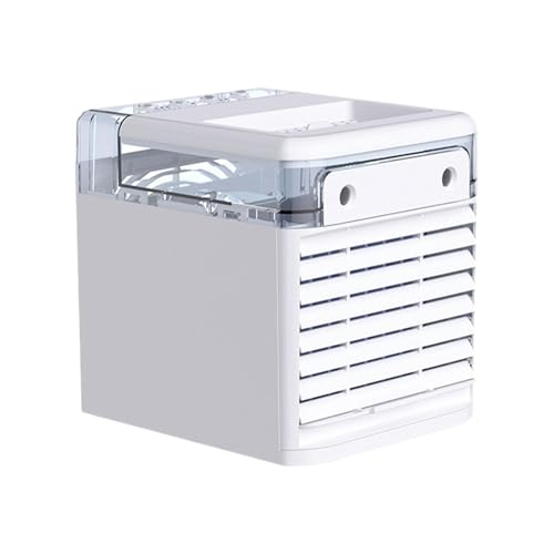 Desk Air Cooler Device, Small Room Cooling System, Portable Air Conditioner, Personal Evaporative Coolers, 6.3x6.3x5.91 Inches, Making It Ideal for Workspaces and Nighttime Use