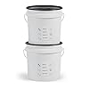 White Dog Food Container with Black Lid