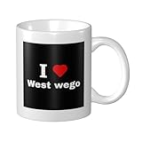 QIZYOQA I Love West wego Coffee Mugs 11 Oz Tea Cup Double-Sided Print Mug With Handle Cups Great Gifting Office Home Coffee Mugs