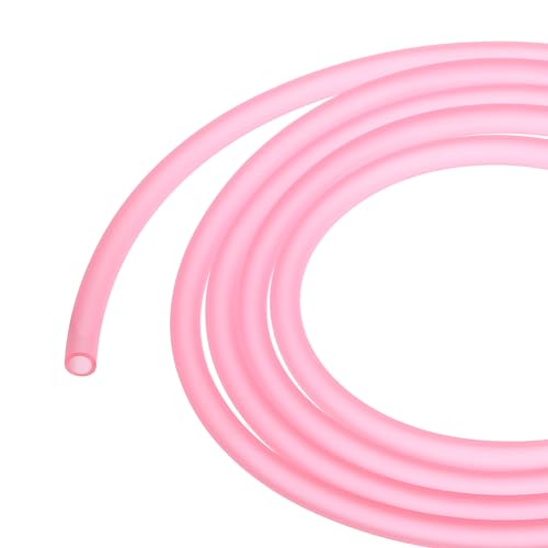 QUARKZMAN Tube PVC Tuyau de Carburant en PVC Durite Essence 5mmx8mm 2 Mètre Rose pour Tronçonneuses, Tondeuses à Gazon, Coupe-Bordures, Souffleurs, Petits Moteurs