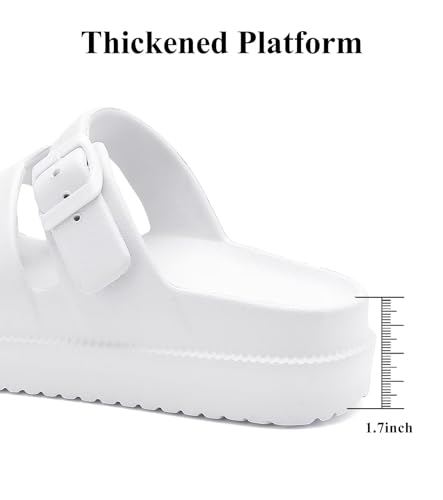 Image of Haifago Women's Platform Sandals with Arch Support, Summer Beach Slides Adjustable Buckle Comfortable Lightweight EVA Slip on Slide