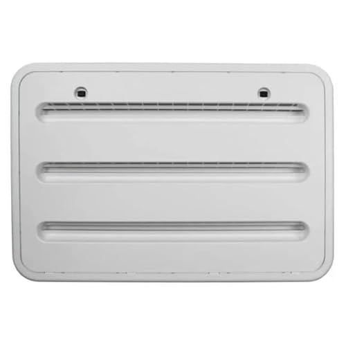 Dometic RV Refrigerator Lower/Upper Mount Vent - Replacement Vent Assembly for Refrigerators - Paintable Recessed Grid Design with Cut-Out 14 x 22 - Polar White