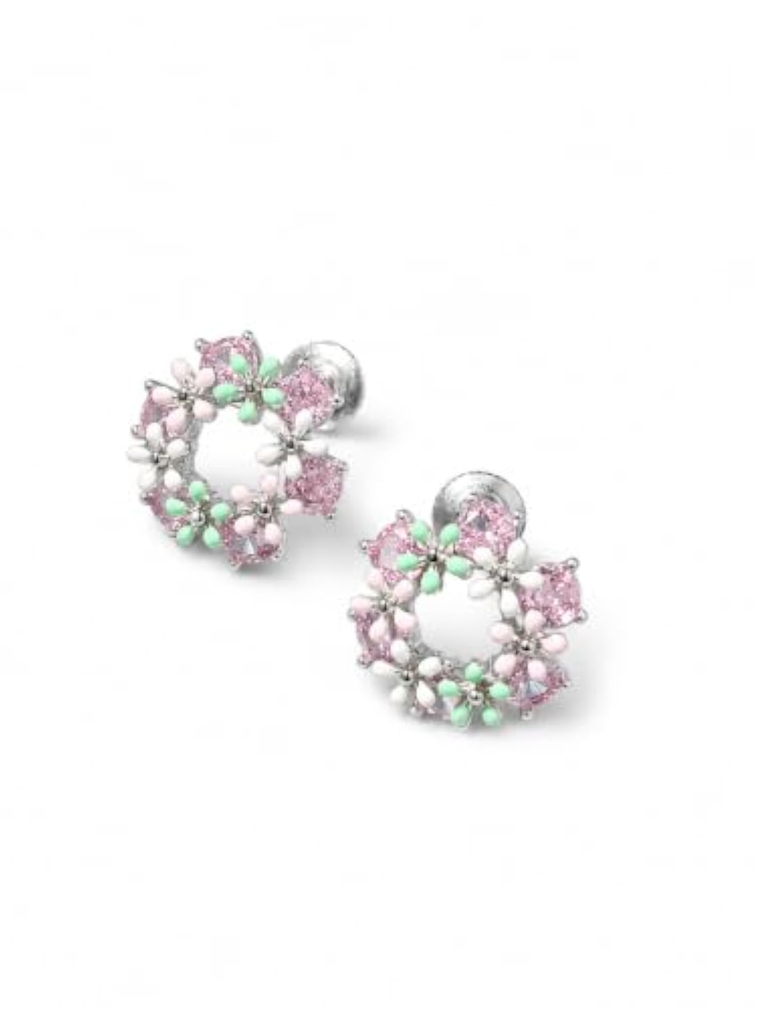 Women's Pastel Bloom 925 Silver Stud Earrings